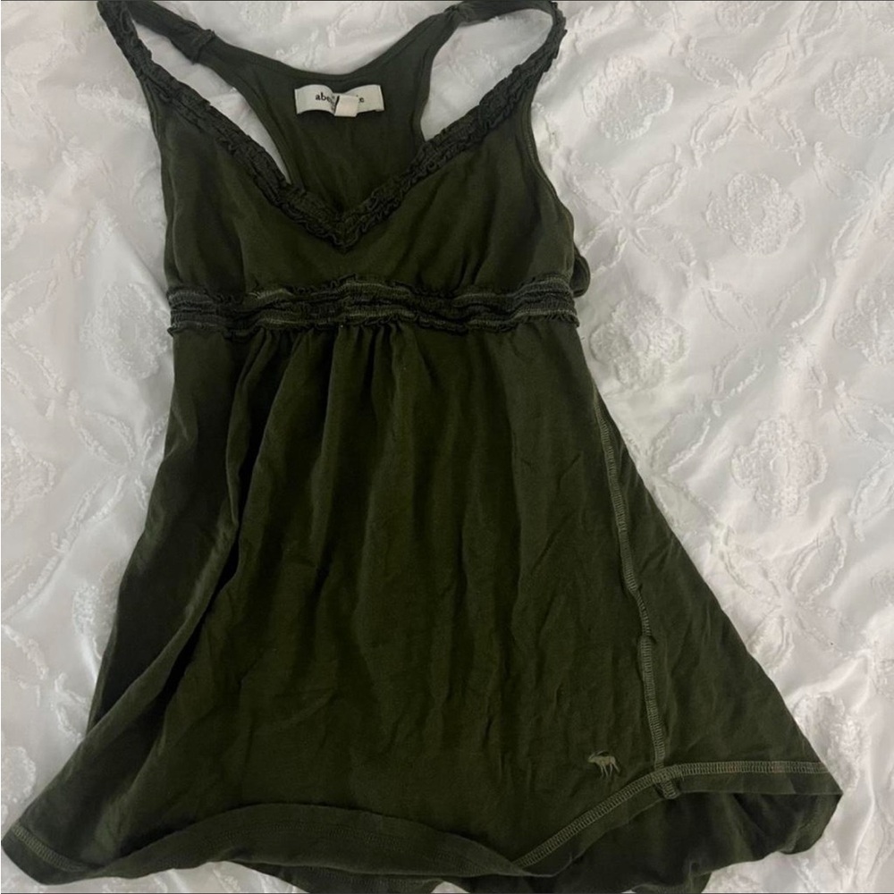 Abercrombie & Fitch Forest Green Babydoll Tank Top